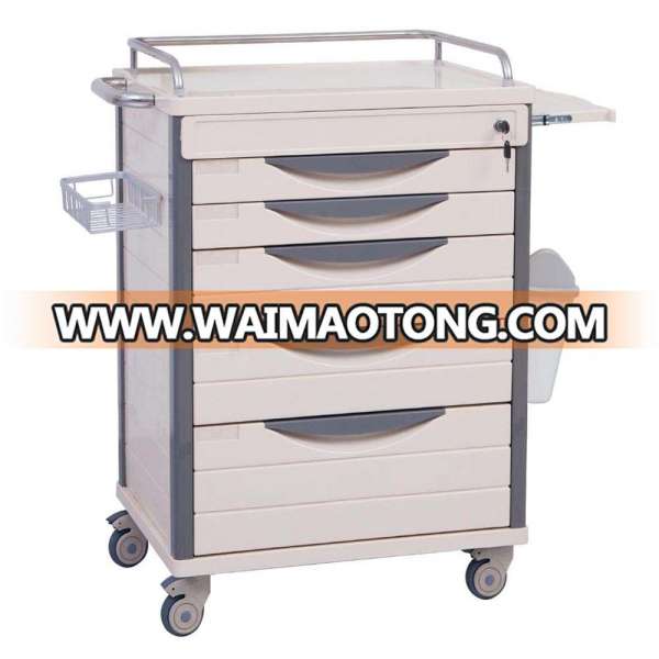 abs Waimaotong china hospital furniture therapy boxes 5 drawers medicine medical trolley for sale